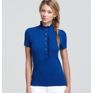 Tory Burch Lidia Polo shirt with ruffles size L